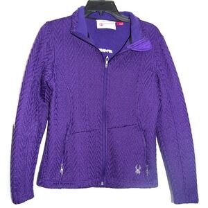 Spyder Sweater Women's Medium‎ Purple Core Zip-up Knit jacket